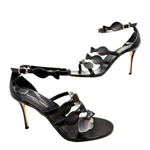 Marion Parke Marguerite 85 Black Napa Bow Stiletto‎ Sandals